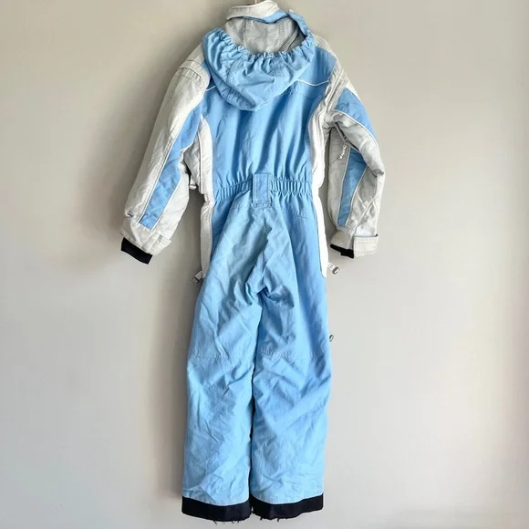 Obermeyer girls one piece snow ski suit 6 turbo board blue zip hood winter blue - Picture 2 of 16